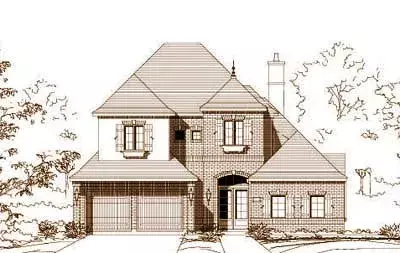 French Country house plans 19-1071 - front exterior, 4,036 sq ft, 3 bed, 3 bath house plans | Monster House Plans