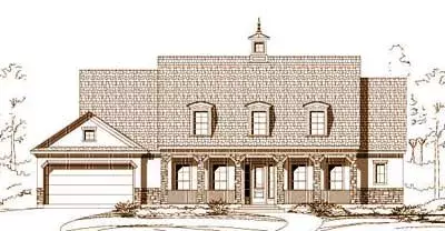 French Country house plans 19-1090 - front exterior, 4,056 sq ft, 5 bed, 3 bath house plans | Monster House Plans