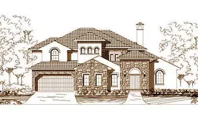 Tuscan house plans 19-1104 - front exterior, 4,223 sq ft, 4 bed, 3 bath house plans | Monster House Plans