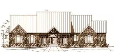 French Country house plans 19-1145 - front exterior, 3,570 sq ft, 4 bed, 2 bath house plans | Monster House Plans