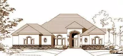 Traditional house plans 19-1147 - front exterior, 3,440 sq ft, 3 bed, 3 bath house plans | Monster House Plans