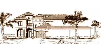 Mediterranean house plans 19-1155 - front exterior, 4,837 sq ft, 4 bed, 5 bath house plans | Monster House Plans