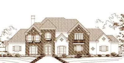 Traditional house plans 19-1161 - front exterior, 5,079 sq ft, 5 bed, 5 bath house plans | Monster House Plans