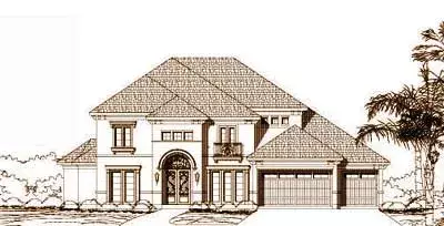 Mediterranean house plans 19-1163 - front exterior, 4,172 sq ft, 5 bed, 4 bath house plans | Monster House Plans