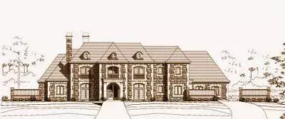 European house plans 19-1165 - front exterior, 8,777 sq ft, 5 bed, 5 bath house plans | Monster House Plans