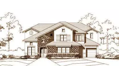 Tuscan house plans 19-1166 - front exterior, 4,114 sq ft, 4 bed, 3 bath house plans | Monster House Plans