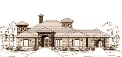 Mediterranean house plans 19-1174 - front exterior, 3,255 sq ft, 4 bed, 3 bath house plans | Monster House Plans