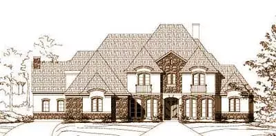 European house plans 19-1177 - front exterior, 5,997 sq ft, 4 bed, 5 bath house plans | Monster House Plans