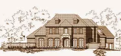 Traditional house plans 19-1181 - front exterior, 6,545 sq ft, 4 bed, 4 bath house plans | Monster House Plans
