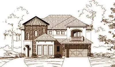 French Country house plans 19-1191 - front exterior, 4,392 sq ft, 4 bed, 4 bath house plans | Monster House Plans