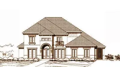Mediterranean house plans 19-1198 - front exterior, 4,099 sq ft, 5 bed, 4 bath house plans | Monster House Plans