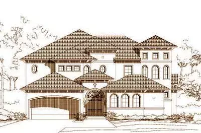 European house plans 19-1210 - front exterior, 5,115 sq ft, 5 bed, 5 bath house plans | Monster House Plans