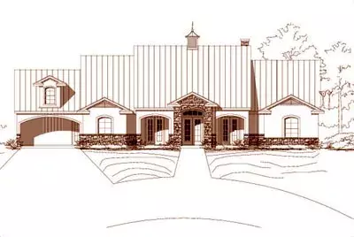 Traditional house plans 19-1220 - front exterior, 2,900 sq ft, 2 bed, 3 bath house plans | Monster House Plans