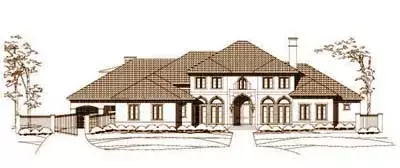 Mediterranean house plans 19-123 - front exterior, 7,229 sq ft, 4 bed, 3 bath house plans | Monster House Plans