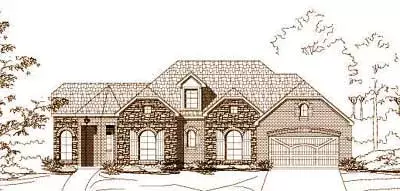 French Country house plans 19-1236 - front exterior, 3,009 sq ft, 4 bed, 3 bath house plans | Monster House Plans