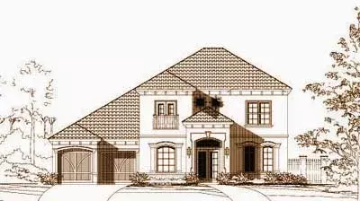 Mediterranean house plans 19-1240 - front exterior, 3,445 sq ft, 4 bed, 4 bath house plans | Monster House Plans