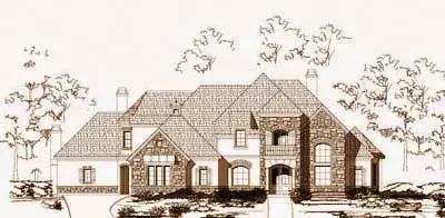 French Country house plans 19-1242 - front exterior, 5,689 sq ft, 5 bed, 6 bath house plans | Monster House Plans