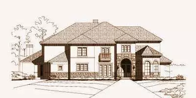 Mediterranean house plans 19-1243 - front exterior, 5,598 sq ft, 4 bed, 4 bath house plans | Monster House Plans
