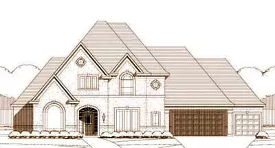 European house plans 19-1257 - front exterior, 4,096 sq ft, 4 bed, 3 bath house plans | Monster House Plans
