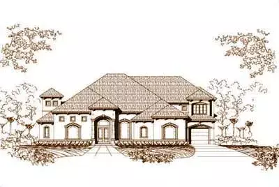 Traditional house plans 19-126 - front exterior, 5,212 sq ft, 4 bed, 4 bath house plans | Monster House Plans