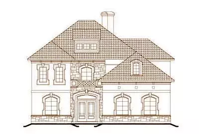 Tuscan house plans 19-1267 - front exterior, 3,554 sq ft, 4 bed, 4 bath house plans | Monster House Plans