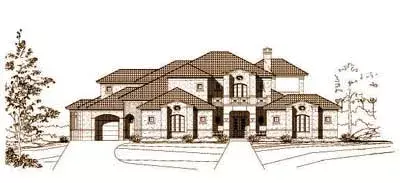 Mediterranean house plans 19-128 - front exterior, 5,378 sq ft, 4 bed, 4 bath house plans | Monster House Plans