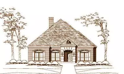 Traditional house plans 19-1282 - front exterior, 2,219 sq ft, 3 bed, 2 bath house plans | Monster House Plans