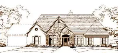 French Country house plans 19-1286 - front exterior, 3,241 sq ft, 4 bed, 3 bath house plans | Monster House Plans
