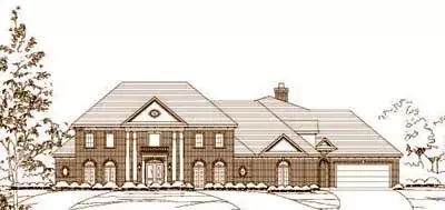 Traditional house plans 19-1287 - front exterior, 4,963 sq ft, 4 bed, 5 bath house plans | Monster House Plans