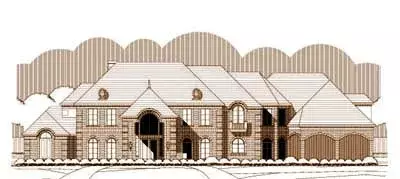 Traditional house plans 19-1288 - front exterior, 5,352 sq ft, 5 bed, 6 bath house plans | Monster House Plans