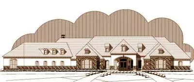 European house plans 19-1297 - front exterior, 6,330 sq ft, 6 bed, 5 bath house plans | Monster House Plans