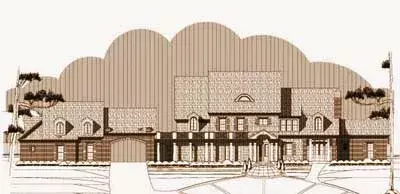Traditional house plans 19-1300 - front exterior, 6,713 sq ft, 4 bed, 6 bath house plans | Monster House Plans