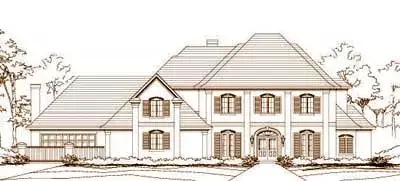 Traditional house plans 19-1333 - front exterior, 6,090 sq ft, 4 bed, 5 bath house plans | Monster House Plans