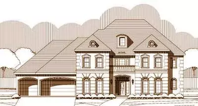 Traditional house plans 19-1341 - front exterior, 6,808 sq ft, 4 bed, 6 bath house plans | Monster House Plans