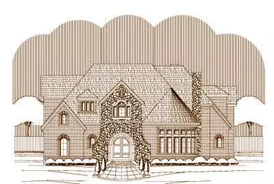 French Country house plans 19-1345 - front exterior, 6,466 sq ft, 5 bed, 4 bath house plans | Monster House Plans