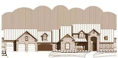 Traditional house plans 19-1348 - front exterior, 3,499 sq ft, 4 bed, 4 bath house plans | Monster House Plans