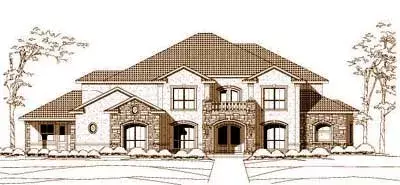 Traditional house plans 19-135 - front exterior, 6,600 sq ft, 4 bed, 4 bath house plans | Monster House Plans