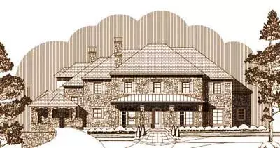 Traditional house plans 19-1351 - front exterior, 7,195 sq ft, 4 bed, 5 bath house plans | Monster House Plans