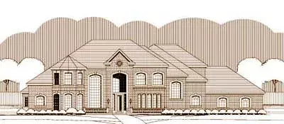 Traditional house plans 19-1361 - front exterior, 5,054 sq ft, 4 bed, 3 bath house plans | Monster House Plans