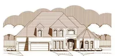 Mediterranean house plans 19-1369 - front exterior, 4,064 sq ft, 5 bed, 3 bath house plans | Monster House Plans