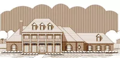 Plantation house plans 19-1374 - front exterior, 5,172 sq ft, 6 bed, 4 bath house plans | Monster House Plans