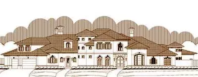 Mediterranean house plans 19-1375 - front exterior, 8,215 sq ft, 4 bed, 5 bath house plans | Monster House Plans