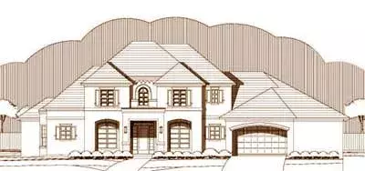Mediterranean house plans 19-1386 - front exterior, 3,800 sq ft, 4 bed, 4 bath house plans | Monster House Plans