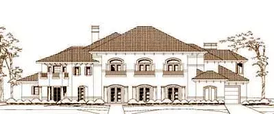 Mediterranean house plans 19-1387 - front exterior, 7,188 sq ft, 4 bed, 4 bath house plans | Monster House Plans
