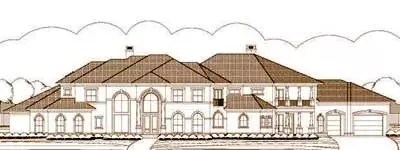 Mediterranean house plans 19-1388 - front exterior, 6,617 sq ft, 4 bed, 3 bath house plans | Monster House Plans