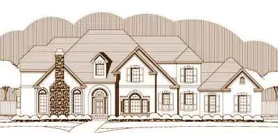 Traditional house plans 19-1389 - front exterior, 4,084 sq ft, 4 bed, 3 bath house plans | Monster House Plans