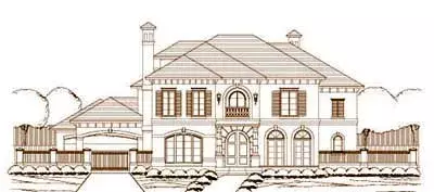 Mediterranean house plans 19-1393 - front exterior, 5,687 sq ft, 4 bed, 4 bath house plans | Monster House Plans