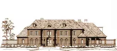 Traditional house plans 19-1396 - front exterior, 9,474 sq ft, 6 bed, 8 bath house plans | Monster House Plans