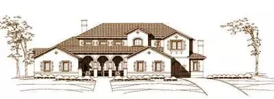 Mediterranean house plans 19-140 - front exterior, 6,050 sq ft, 4 bed, 3 bath house plans | Monster House Plans