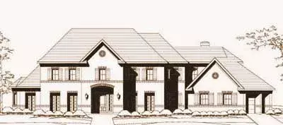 Traditional house plans 19-1408 - front exterior, 5,187 sq ft, 4 bed, 4 bath house plans | Monster House Plans